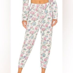 LoveShackFancy Floral Etty Track Pants - Sea Orchid